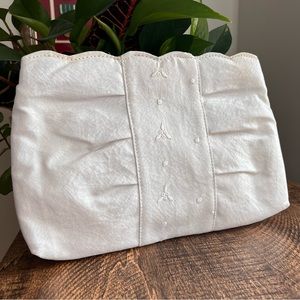 Vintage White Holiday Clutch or Shoulder Bag